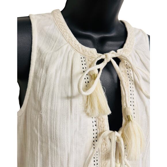 Tommy Bahama Size Medium M Womens Shift Tunic Dress My Konos Gauze Cream  New - Picture 3 of 8